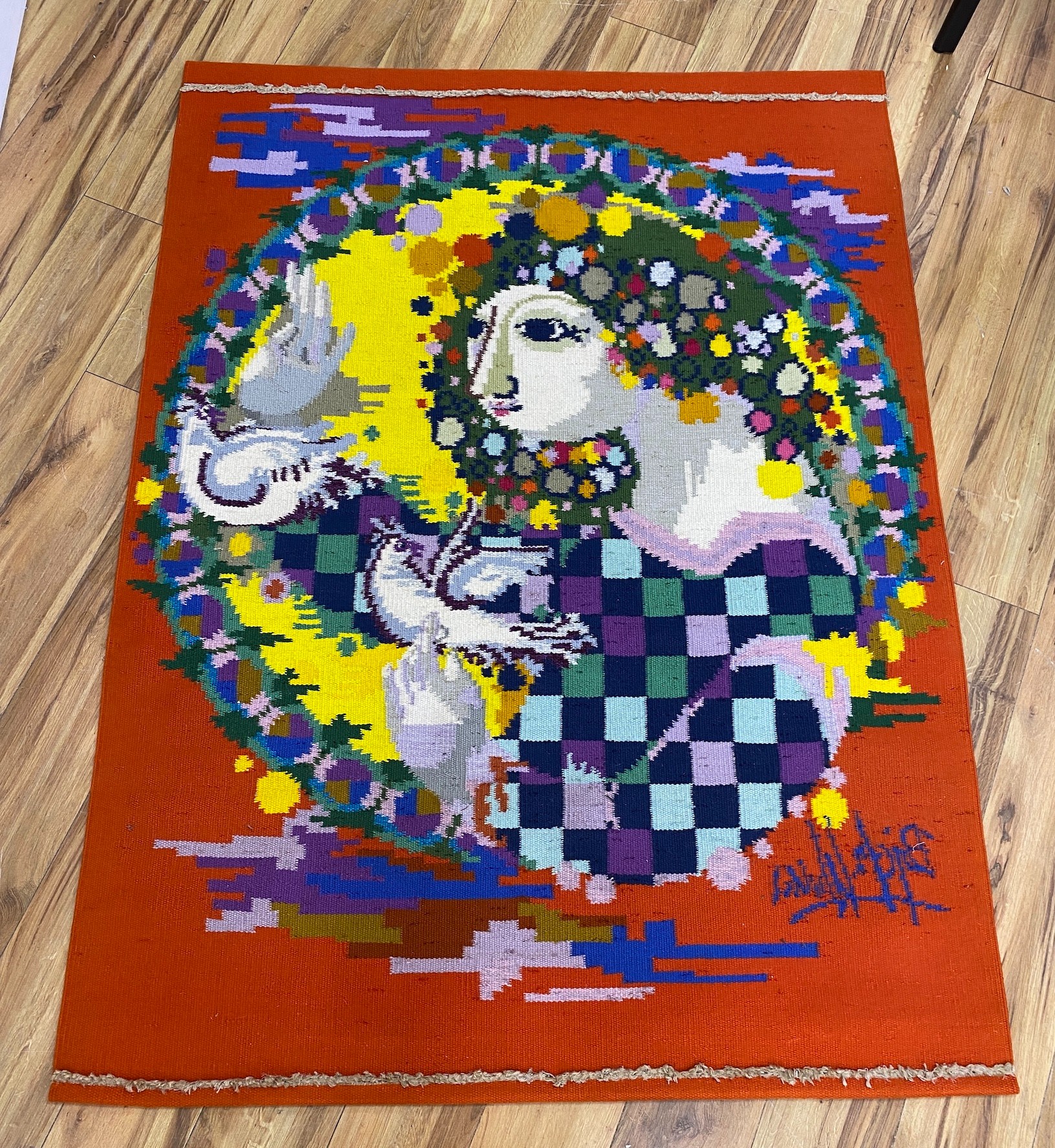 A Bjorn Wiinblad tapestry 156x119cm